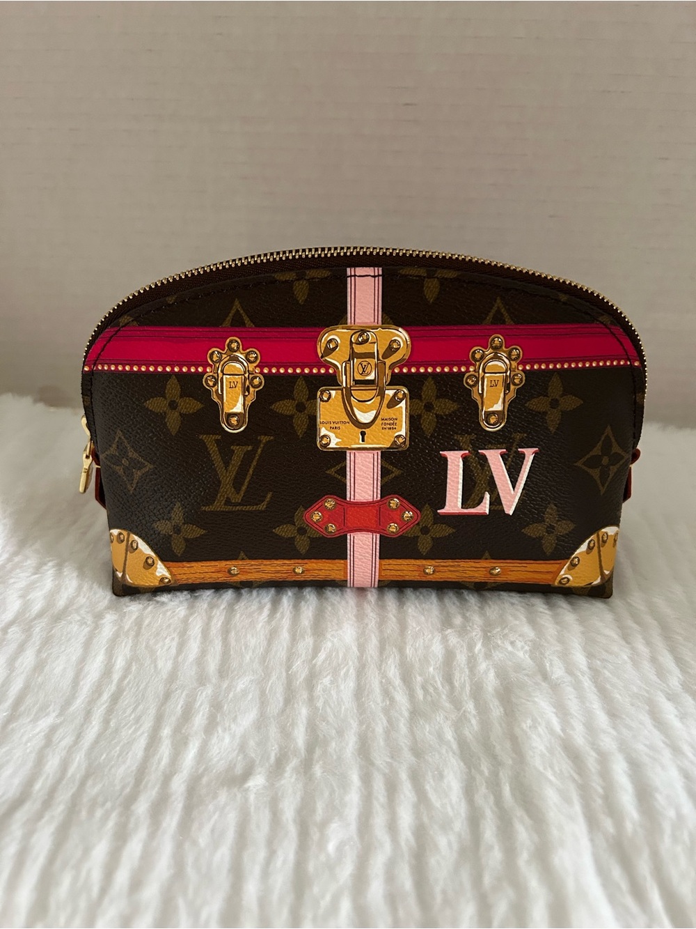 Louis Vuitton Monogram Limited Edition Summer Trunks & Bags Cosmetic Pouch PM